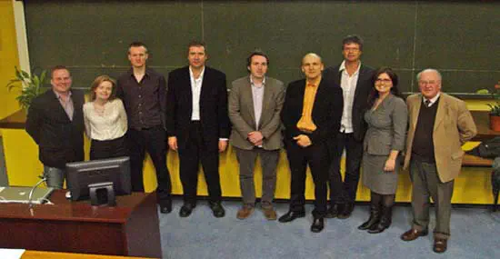 Organisers and Speakers from left to right: Professor Thorri Gunnlaugsson, Dr Susan Quinn, Dr Simon Pope, Professor Christopher Hunter, Dr Nathan McClenaghan, Dr Jonathan Nitschke, Professor Christer Aakeröy, Prof. Silvia Giordani and Professor Michael McGlinchey.