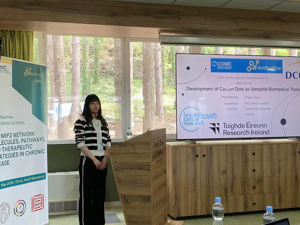 Yingru Zhou presented our research on the "Development of Carbon Dots as Versatile Biomedical Tools" at the BenBedPhar Training School in Ohrid