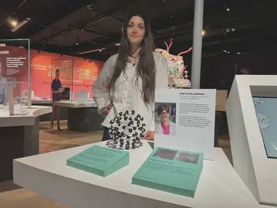 Ms. Maria Chiara Maimone (research assistant) visiting the exhibition.