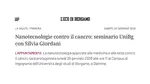 Nanotecnologie contro il cancro: seminario UniBg con Silvia Giordani