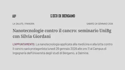 The seminar was also highlighted on L'Eco di Bergamo