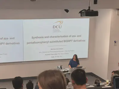 Final-year undergraduate student Merella Chaz Karaan presenting her work.