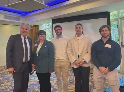 Prof. Giordani with ambassador Nicola Faganello and part of her team, Dr. Riccardo Ossanna, Maria Chiara Maimone and Dr. Francesco Bellina