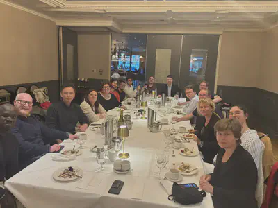 At the gala dinner following the workshop.