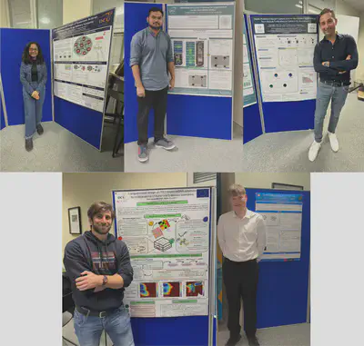 Soumakanya Ram, Manikrishna Lakavanthu, Piero Alaimo, Dr Francesco Bellina, and Ciaran Brown showcased their research through poster presentations