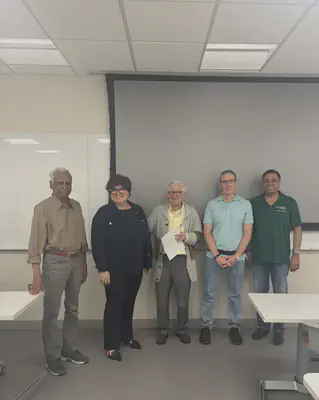 With former professors, now valued colleagues, at the University of Miami.