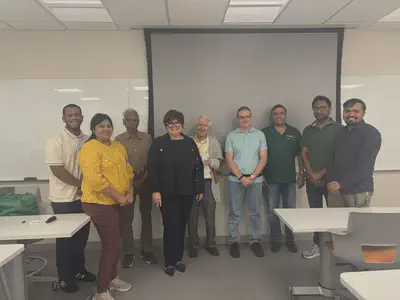 With faculty and students.