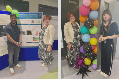 Prof. Silvia Giordani with Aravind Anilkumar (Left) and Yingru Zhou (Right)
